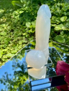 Underside of the Elwyn dildo is shown here. The balls face the viewer. 
