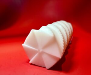 View of the top of the Spiral 3D while it's laying down. The ridged design creates an umbrella-like pattern. 