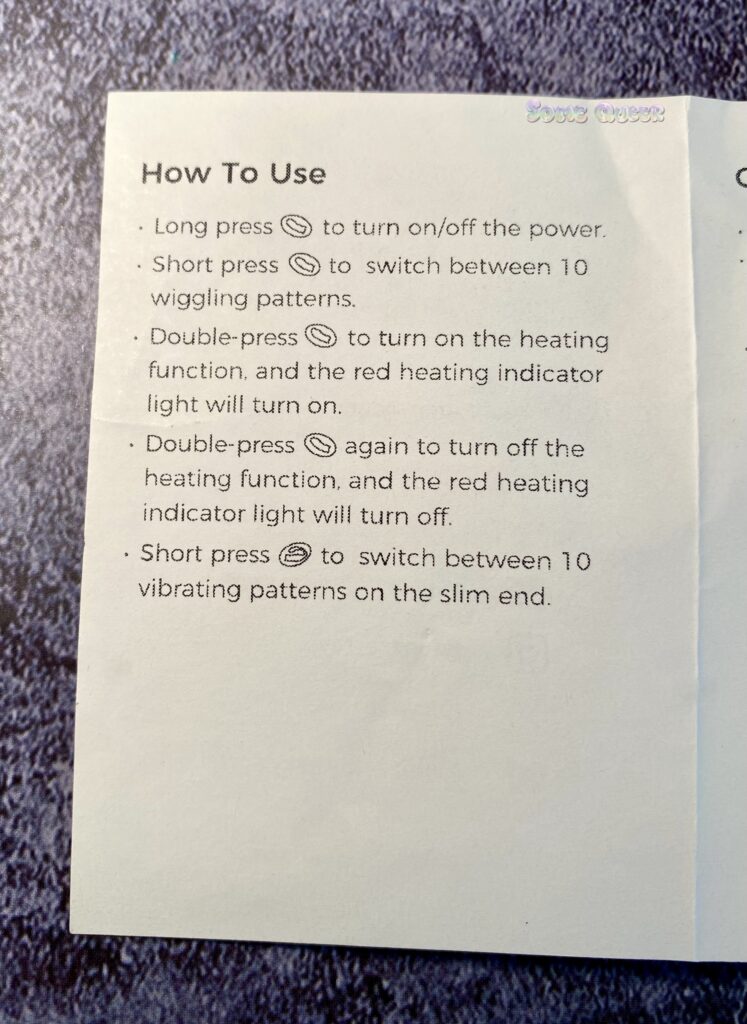 Funzze directions for the Eggplant Vibrator operation